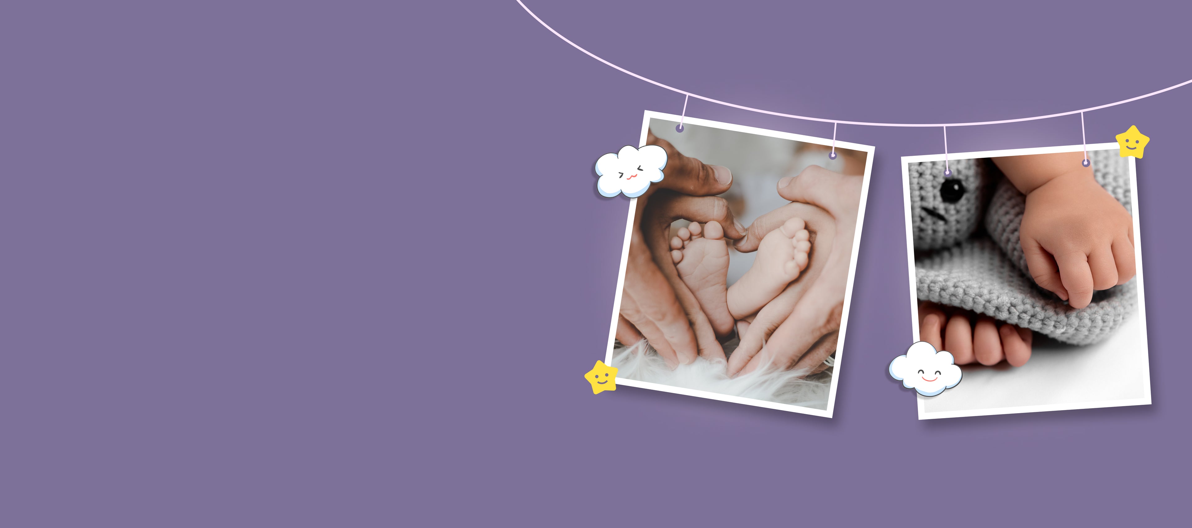 Cute baby feet and hands in a gentle setting.