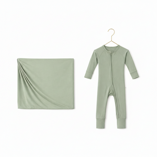 Sage preemie bamboo baby sleeper and swaddle bundle made for comfort in the earliest days