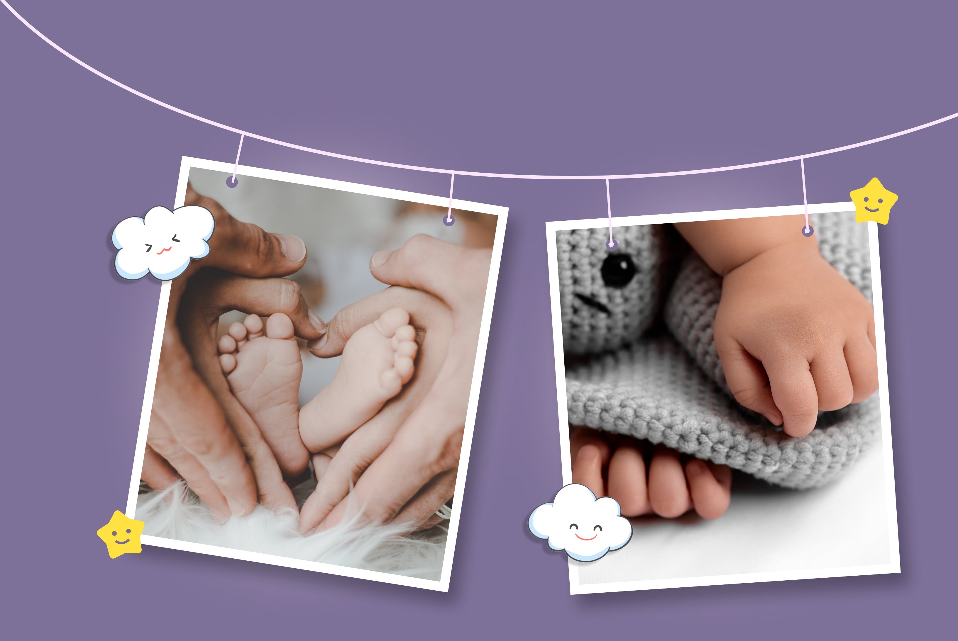 Cute baby feet and hands in a gentle setting with parents hands.